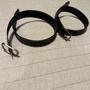 Calvin Klein Black Leather Belt with Small Rivets